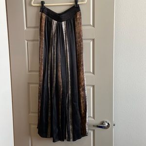 Blank London black and brown elastic waist wide leg pants, size S, like new